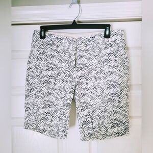 Kenar Black White Bermuda Women's Shorts SIZE 6
